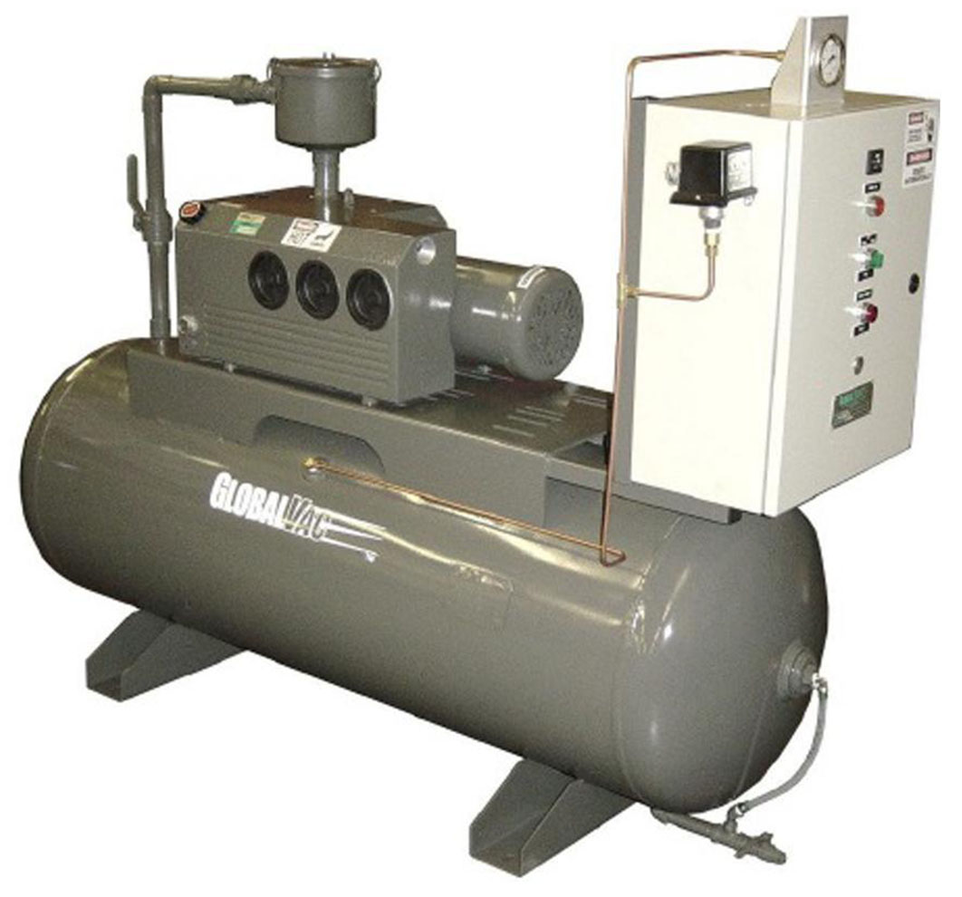 GlobalVac & Air GPRS Series Lubricated Rotary Vane Vacuum System ...