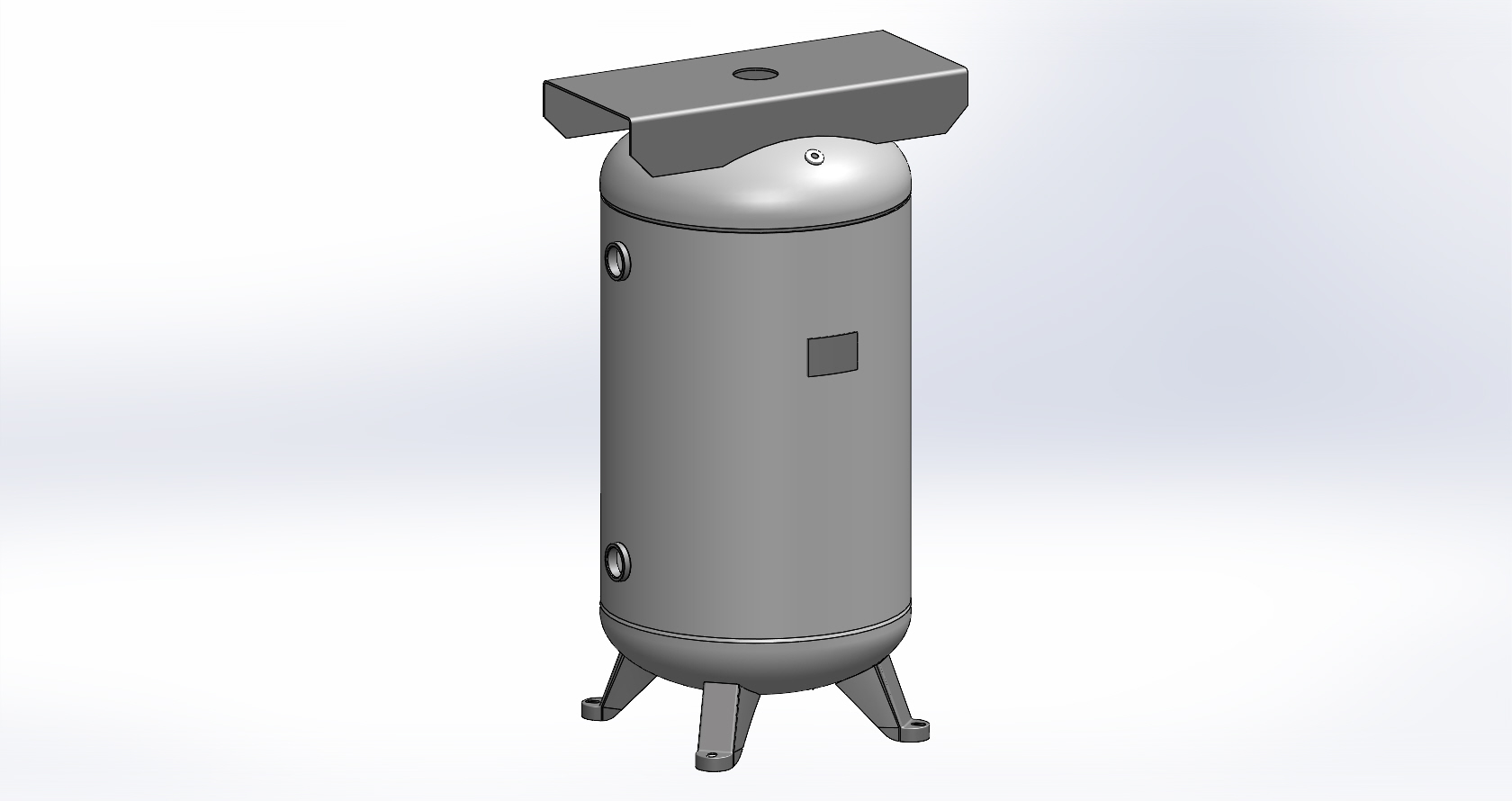 Vertical Air Tank with Top Plate