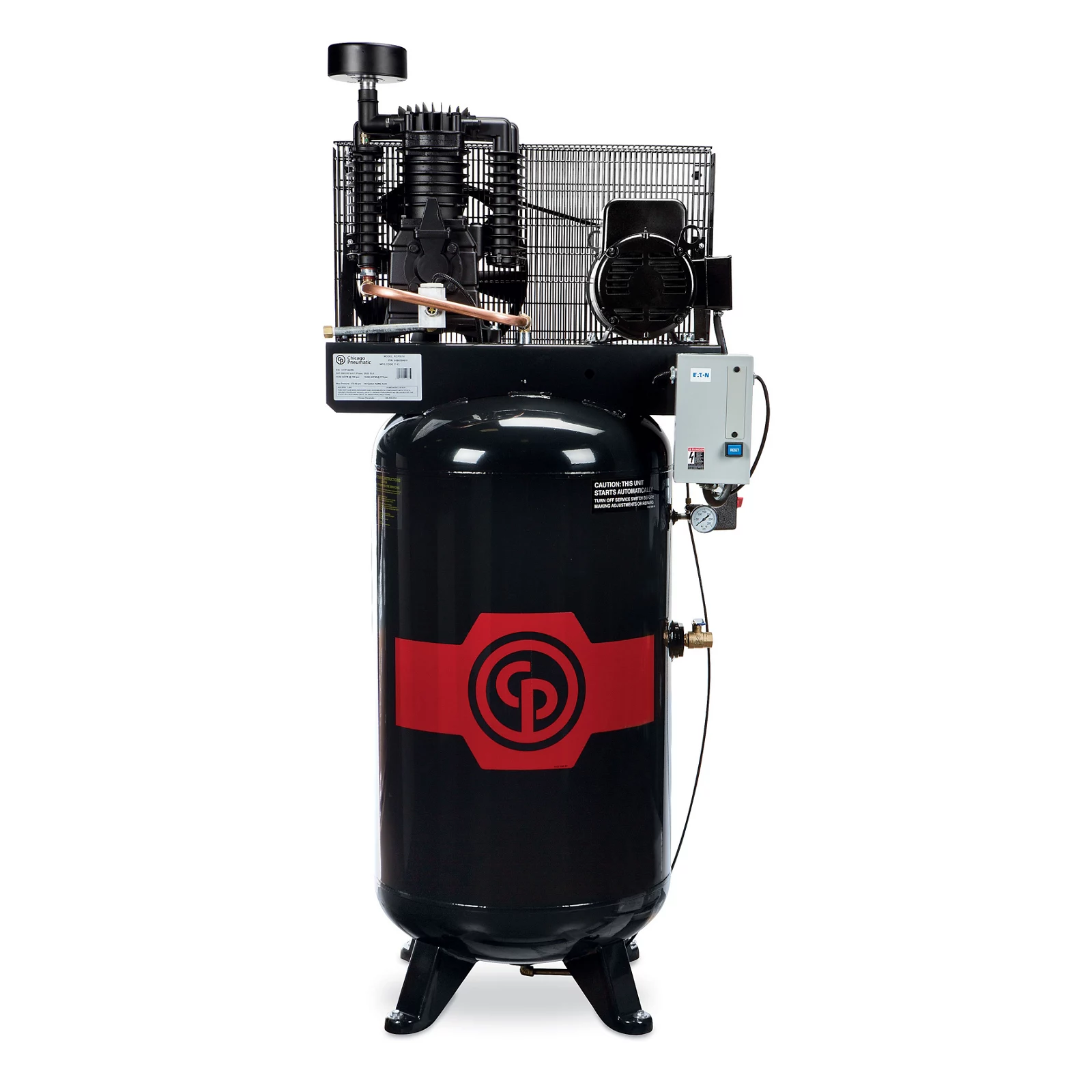 Chicago Pneumatic Wall Air, Oil-Free Piston Tire Inflator Air Compressor  with Integrated Hose Reel and 32ft. Air Hose, 1.5 HP, Model# 1129740909